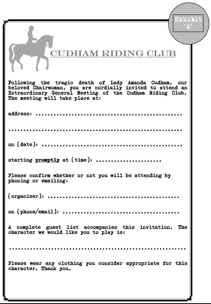 Cudham Riding Club invite