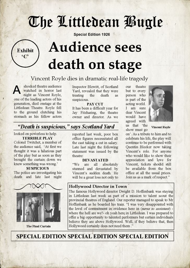 The Final Curtain newspaper